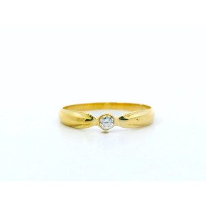 Anillo Solitario Moderno Oro 18k Zafiro Blanco