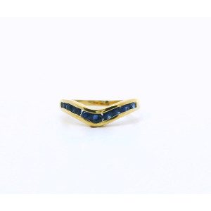 Anillo Moderno Oro 18k Zafiros Macizo