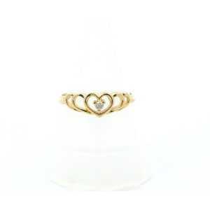 Anillo Solitario Moderno Oro Corazon Brillante
