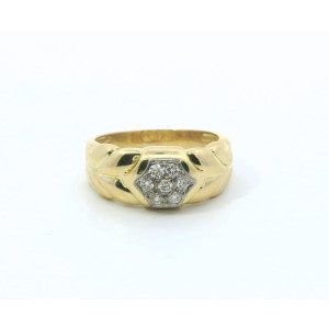 Anillo Moderno Estilo Cartier Brillantes Oro 18k Diseño
