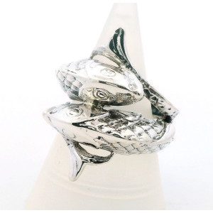 Anillo Belgiorno Plata 900 Peces Macizo Sellado