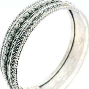 Brazalete Antiguo Punzonado Plata 925 Filigrana