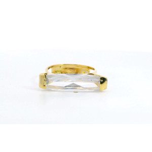 Anillo Moderno Oro 18k Baguette Central