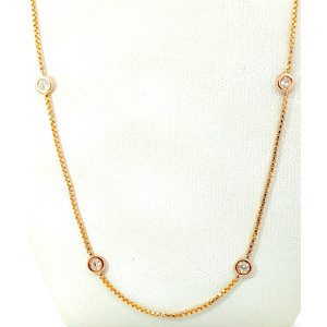 Gargatilla Oro 18k Maciza 5 Brillantes Extra Color