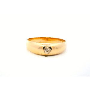 Anillo Solitario Moderno Oro 18k Brillante 0,15 Cts