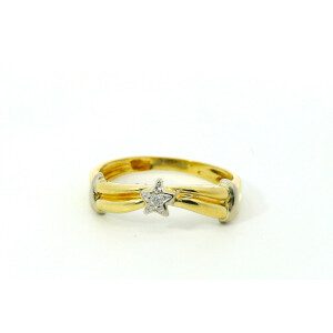 Anillo Moderno Oro 18k Diseño Estrella Zafiro Blanco