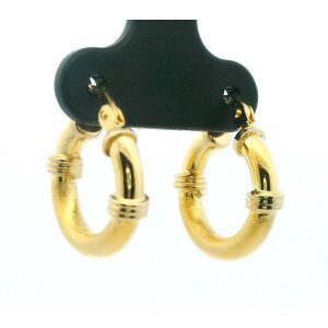 Par De Aros Argollas Diseño Moderno Oro 18k 15mm