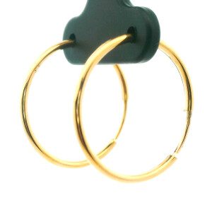 Par De Aros Argollas Finas Oro 18k 21 Mm