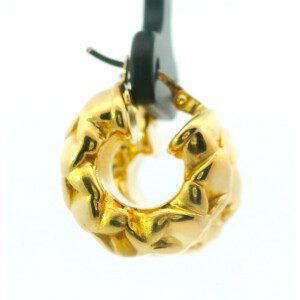 Par De Aros Modernos Argollas Oro 18k Cuadrados Relieve