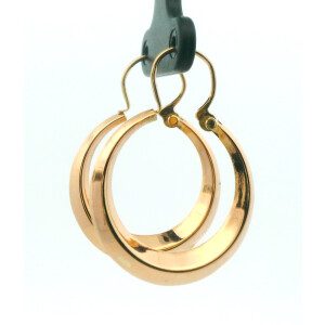 Par De Aros Criollos Oro 18k Pendientes 27 Mm