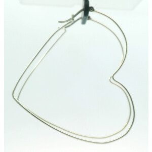 Par De Aros Colgantes Corazon 65 Mm Plata 925