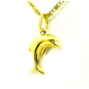Dije Moderno Oro 18k Delfin Sellado
