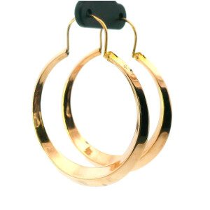 Par De Aros Argollas Criollas Oro 18k Rosado 40 Mm