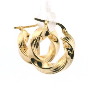 Aros Modernos Argollas Roscadas Oro 18k 20 Mm Sellados