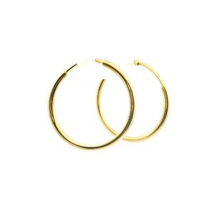 Par De Aros Argollas Oro 18k 17 Mm