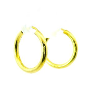 Par De Aros Argollas Oro 18k Macizas 16 Mm