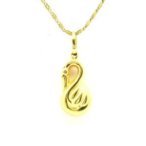 Dije Cisne Oro 18k Macizo