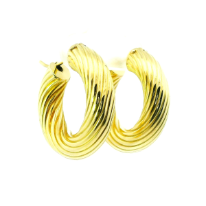 Par De Aros Argollas Roscadas Oro 18k Macizo