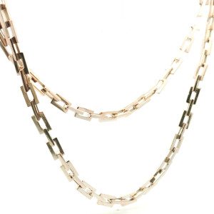 Cadena Force Cuadrado Plata 925 Maciza 80 Cm