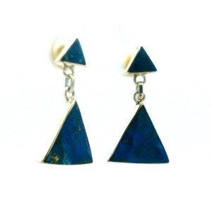 Par De Aros Pendientes Plata 925 Lapiz Lazuli