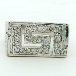 Anillo Chevallier Moderno Plata 925 Cubic Guarda Griega