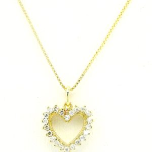 ConjunTo Dije Corazon Y CadeNa Oro 18k Brillantes