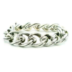 Pulsera De Diseño Trenzado Trabajada Plata 925 Sellada