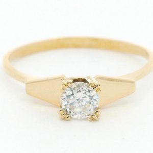 Solitario Moderno Oro 18k Zafiros Blanco 0,30 Ct