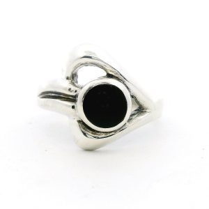 Anillo Moderno Plata 925 Diseño Onix Macizo