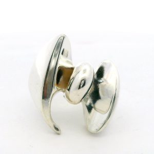 Anillo Moderno Diseño Moño Plata 925 Macizo