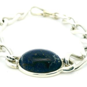 Pulsera Moderna Plara 925 Lapiz Lazuli Maciza
