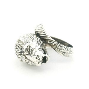 Anillo Antiguo Mitologico Plata 925 Leon