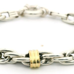 Pulsera Moderna Plata 925 Oro 18k Trenzada