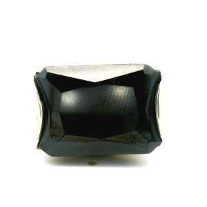 Anillo Moderno Plata 925 Onix Rectangular Facetado