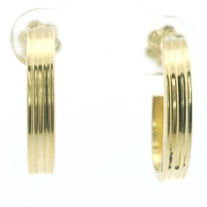 Par De Aros Modernos Oro 18k Estilo Cartier Pendientes