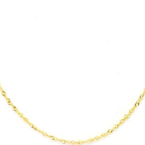 Collar Cadena Moderna Turbillon Oro 18k 44 Cm