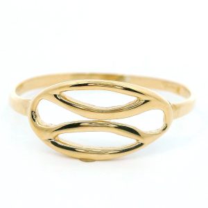 Anillo Moderno Oro 18k Diseño Ovalado