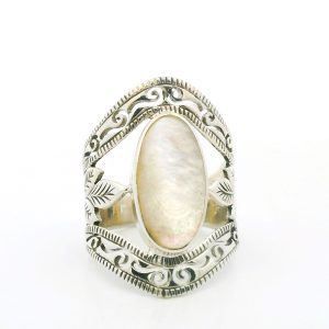 Anillo Moderno Marquiz Calado Plata 925 Nacar