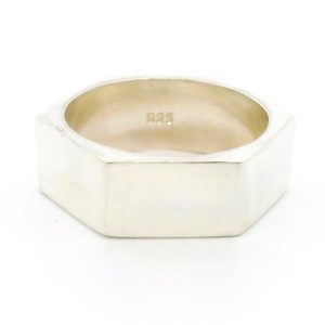 Anillo Alianza Exagonal Plata 925 Maciza