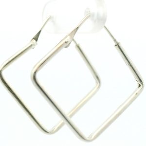 Par De Aros Argollas Cuadradas Plata 925 2 Cm