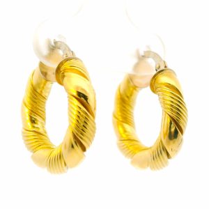 Par De Aros Argollas Roscadas Oro 18k 2 Cm Diametro