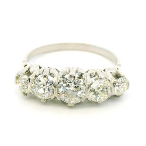 Anillo Cintillo Platino 950 Brillantes Grandes 1,60 Ct