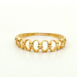 Anillo Moderno Oro 18k Diseño Cadena