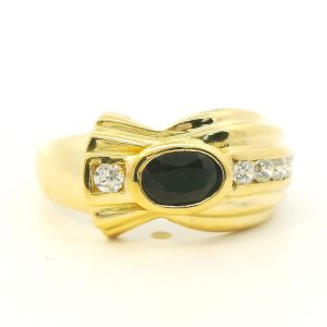 Anillo Moderno Chevallier Moderno Oro 18k Zafiro Azul Oval