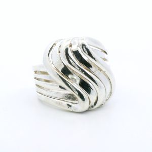 Anillo Moderno Plata 925 5 Hilos Cruzados