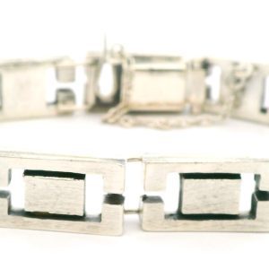 Pulsera Belgiorno Plata 900 Sellada Rectangulos Art Deco