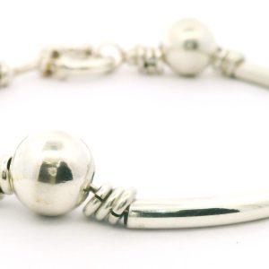Pulsera Diseño Moderno 4 Bolas Plata 925