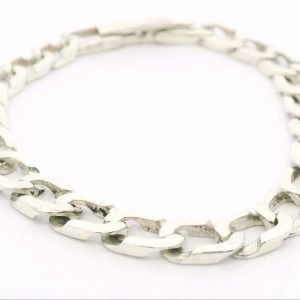 Pulsera Moderna Plata 925 Maciza Eslabon Cubano Unisex