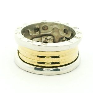Anillo Moderno Plata 925 Maciza Y Oro 18k Est Bulgari B Zero