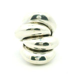 Anillo Belgiorno Autentico Sellado Plata 900 Maciza Volutas